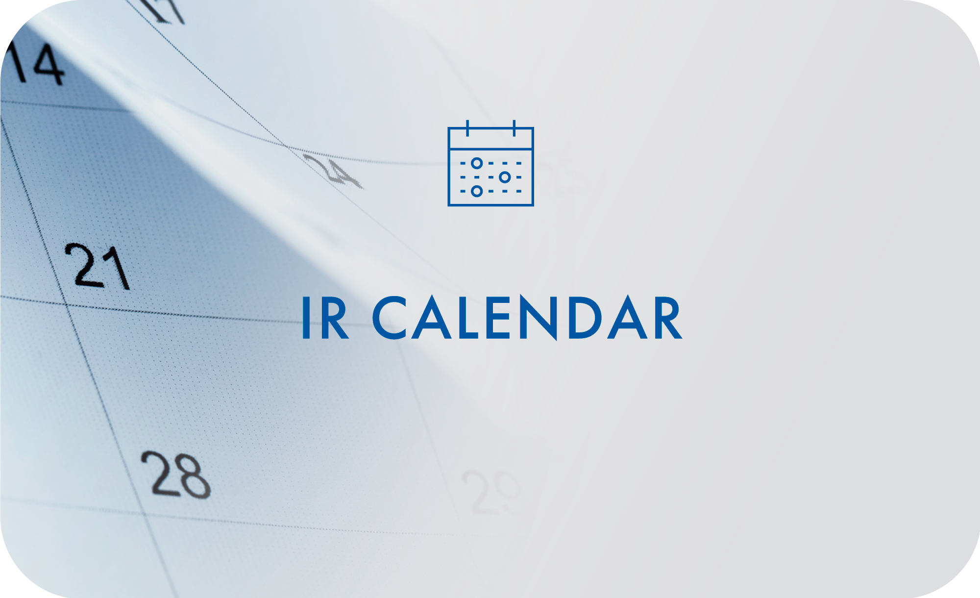 IR CALENDAR